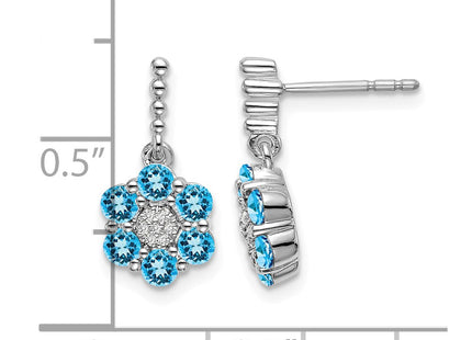 14K white gold diamond earrings, further view