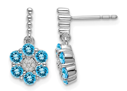 14K white gold diamond earrings