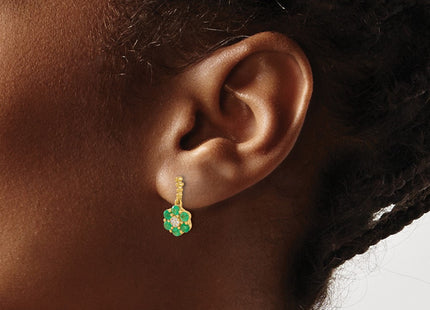 14K gold diamond earrings, another view