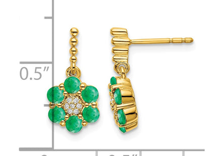 14K gold diamond earrings, further view