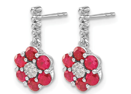 14K white gold diamond earrings, alternate view