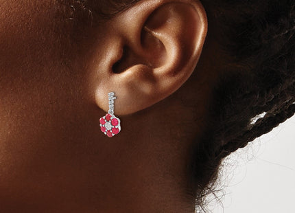 14K white gold diamond earrings, another view