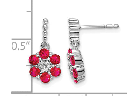 14K white gold diamond earrings, further view