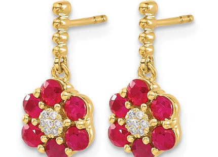 14K gold diamond earrings, alternate view