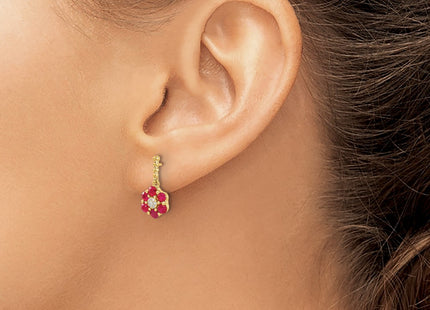 14K gold diamond earrings, another view