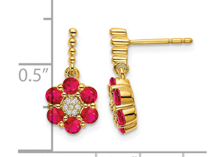 14K gold diamond earrings, further view