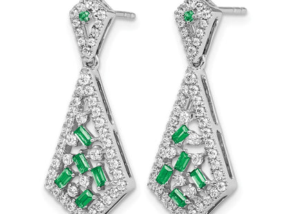 14K white gold diamond earrings, alternate view
