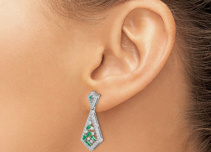 14K white gold diamond earrings, another view
