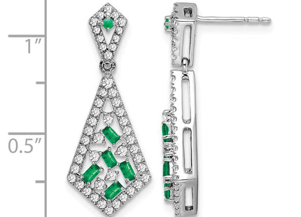 14K white gold diamond earrings, further view