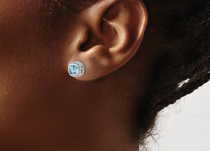 14k White Gold Earrings Style EM7201 - Classique Jewelry Inc.