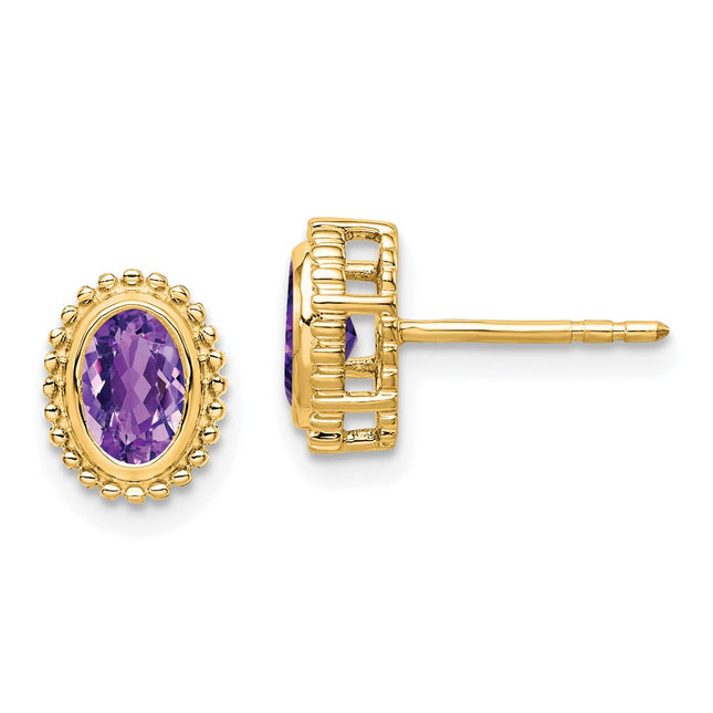 14k Yellow Gold Earrings Style EM7202 - Classique Jewelry Inc.