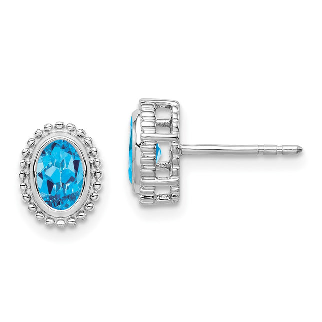 14k White Gold Earrings Style EM7202 - Classique Jewelry Inc.
