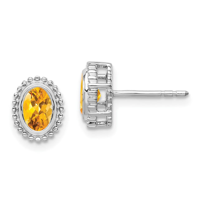14k White Gold Earrings Style EM7202 - Classique Jewelry Inc.
