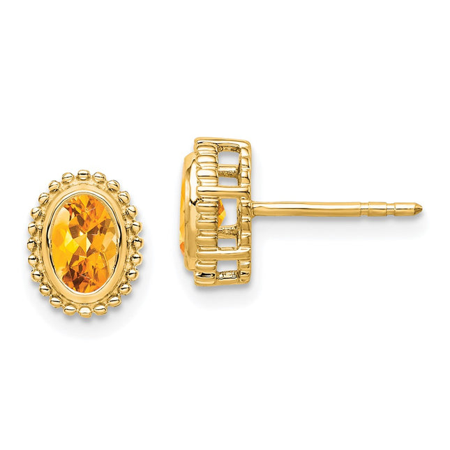 14k Yellow Gold Earrings Style EM7202 - Classique Jewelry Inc.