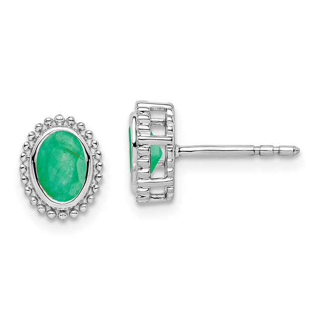 14k White Gold Earrings Style EM7202 - Classique Jewelry Inc.