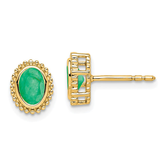 14k Yellow Gold Earrings Style EM7202 - Classique Jewelry Inc.