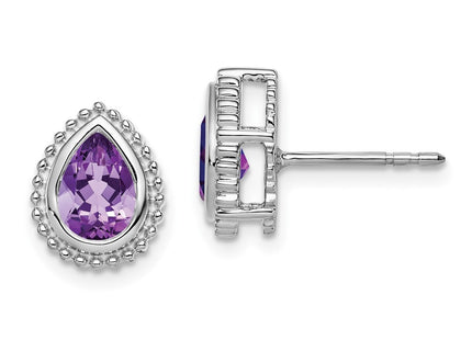 14k White Gold Earrings Style EM7203 - Classique Jewelry Inc.