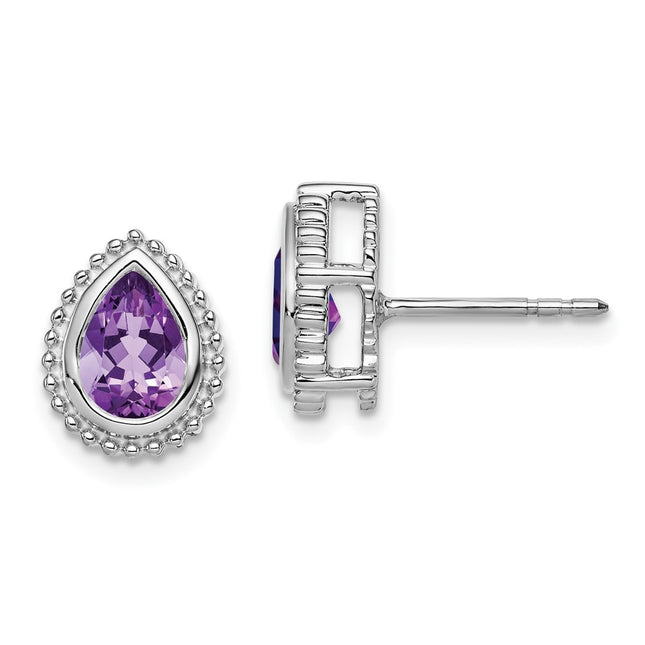 14k White Gold Earrings Style EM7203 - Classique Jewelry Inc.