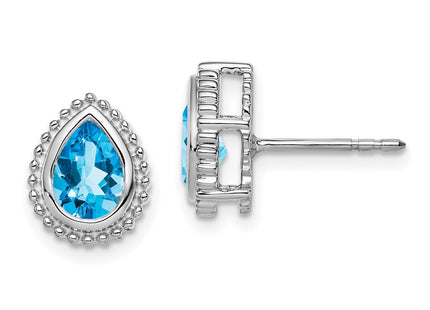 14k White Gold Earrings Style EM7203 - Classique Jewelry Inc.