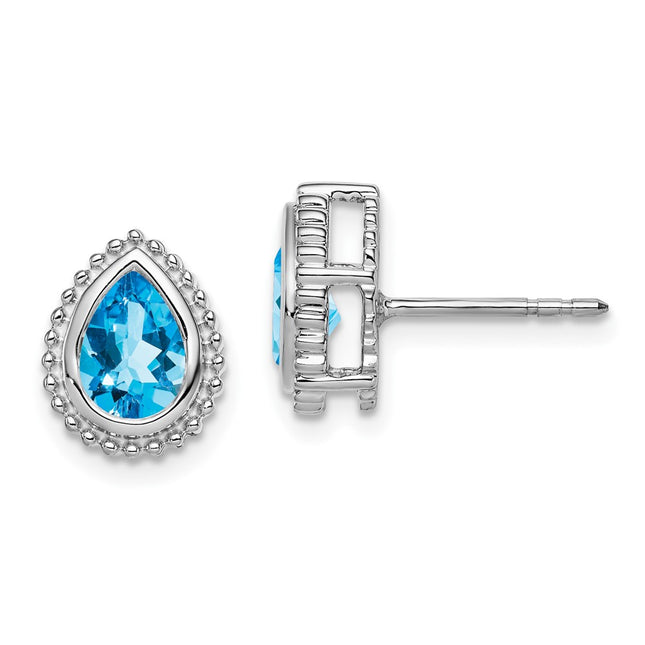 14k White Gold Earrings Style EM7203 - Classique Jewelry Inc.