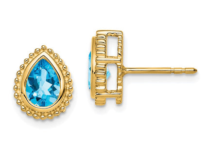 14k Yellow Gold Earrings Style EM7203 - Classique Jewelry Inc.