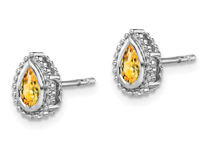 14k White Gold Earrings Style EM7203 - Classique Jewelry Inc.