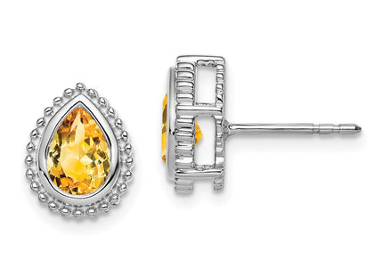 14k White Gold Earrings Style EM7203 - Classique Jewelry Inc.