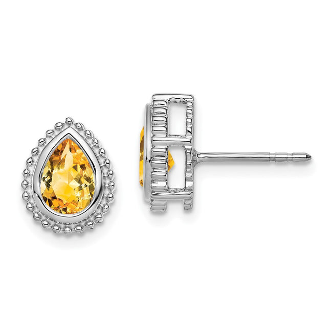 14k White Gold Earrings Style EM7203 - Classique Jewelry Inc.