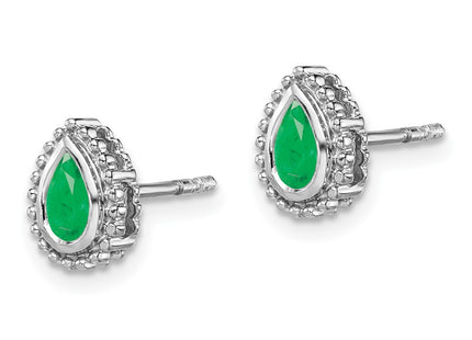 14k White Gold Earrings Style EM7203 - Classique Jewelry Inc.