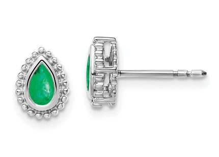 14k White Gold Earrings Style EM7203 - Classique Jewelry Inc.