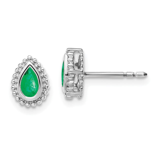 14k White Gold Earrings Style EM7203 - Classique Jewelry Inc.