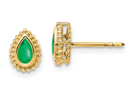 14k Yellow Gold Earrings Style EM7203 - Classique Jewelry Inc.