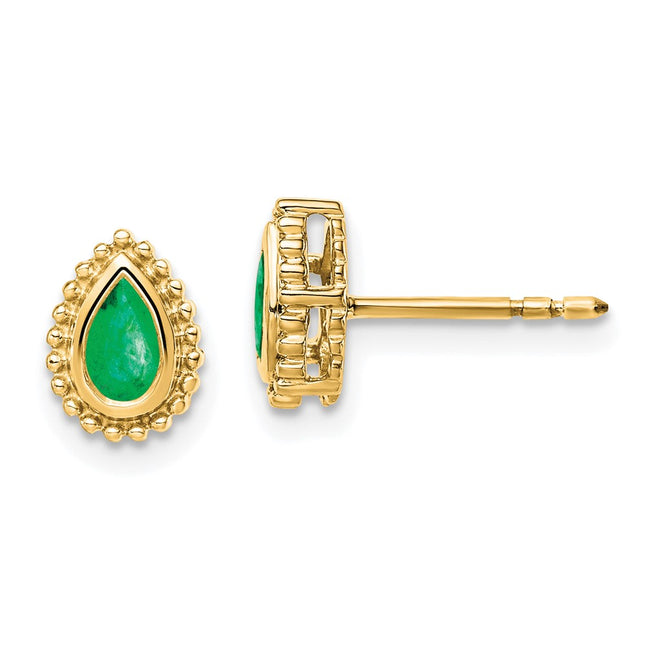 14k Yellow Gold Earrings Style EM7203 - Classique Jewelry Inc.