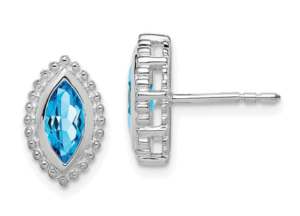 14k White Gold Earrings Style EM7204 - Classique Jewelry Inc.