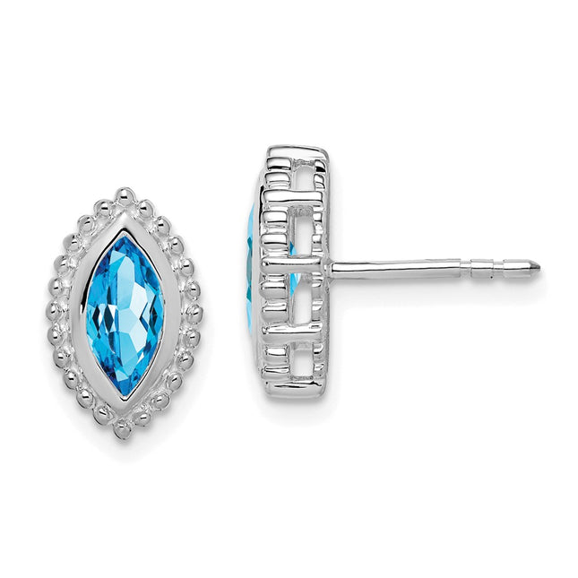 14k White Gold Earrings Style EM7204 - Classique Jewelry Inc.