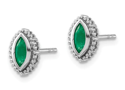 14k White Gold Earrings Style EM7204 - Classique Jewelry Inc.