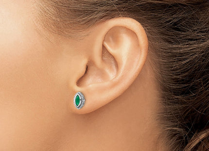 14k White Gold Earrings Style EM7204 - Classique Jewelry Inc.