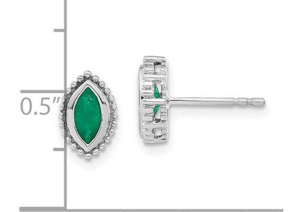 14k White Gold Earrings Style EM7204 - Classique Jewelry Inc.