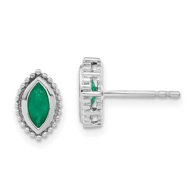 14k White Gold Earrings Style EM7204 - Classique Jewelry Inc.