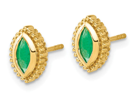 14k Yellow Gold Earrings Style EM7204 - Classique Jewelry Inc.