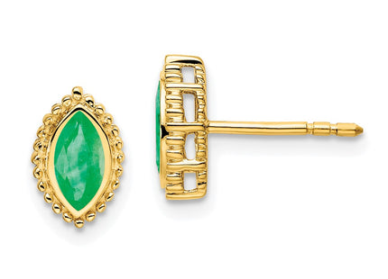 14k Yellow Gold Earrings Style EM7204 - Classique Jewelry Inc.