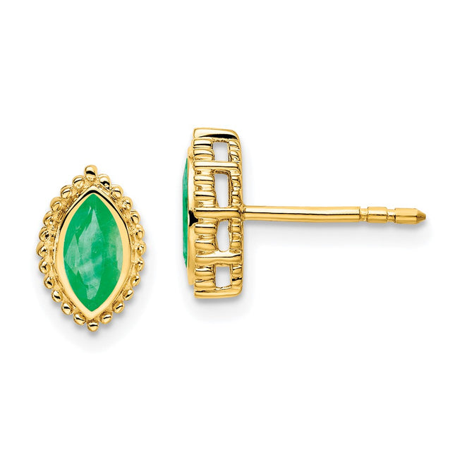 14k Yellow Gold Earrings Style EM7204 - Classique Jewelry Inc.