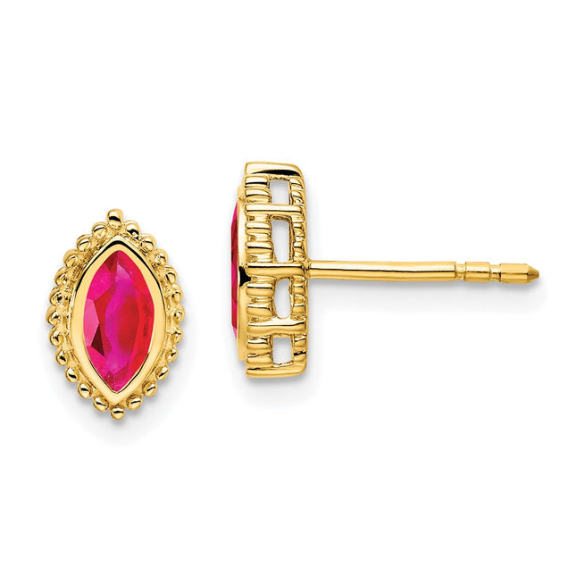 14k Yellow Gold Earrings Style EM7204 - Classique Jewelry Inc.