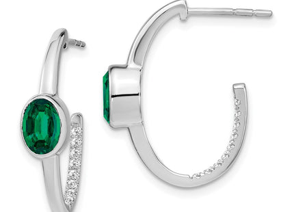 14k White Gold Earrings Style EM7214 - Classique Jewelry Inc.