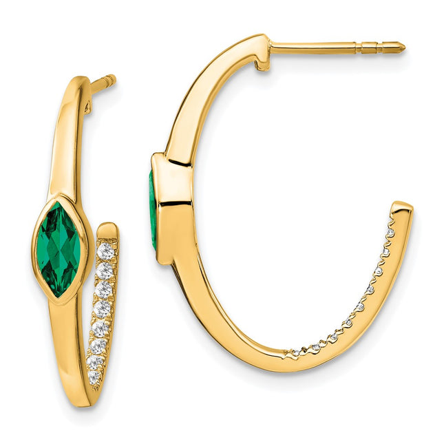 14k Yellow Gold Earrings Style EM7217 - Classique Jewelry Inc.