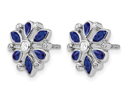 14K white gold diamond earrings, alternate view