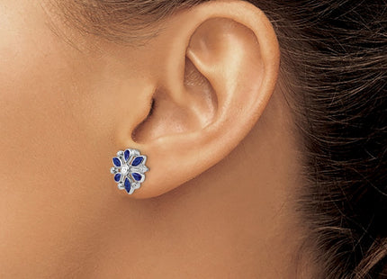 14K white gold diamond earrings, another view