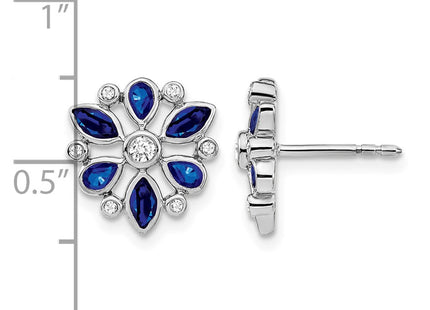14K white gold diamond earrings, further view