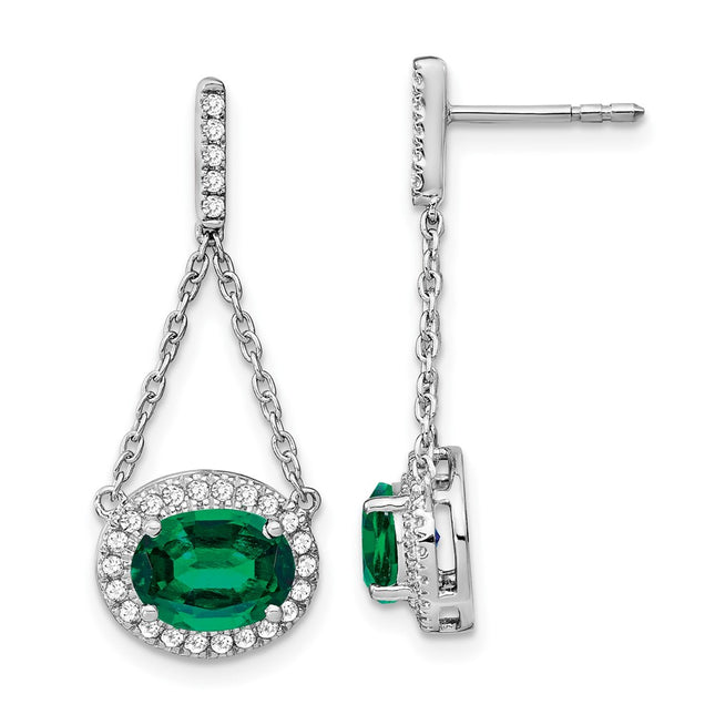 14k White Gold Earrings Style EM7228 - Classique Jewelry Inc.
