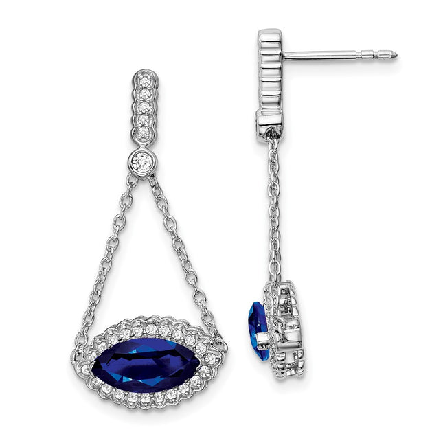 14k White Gold Earrings Style EM7229 - Classique Jewelry Inc.